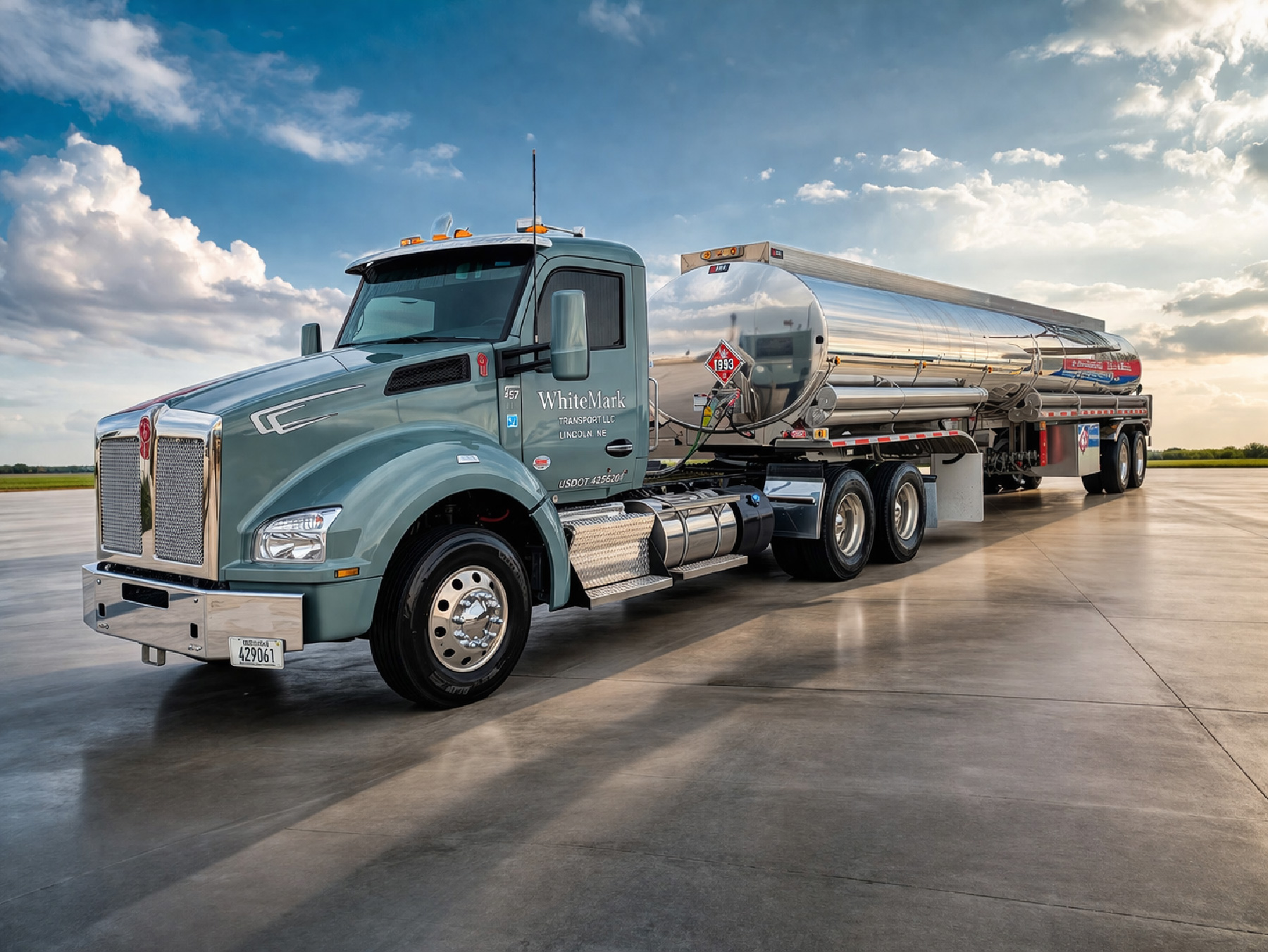 Fuel tanker truck on highway